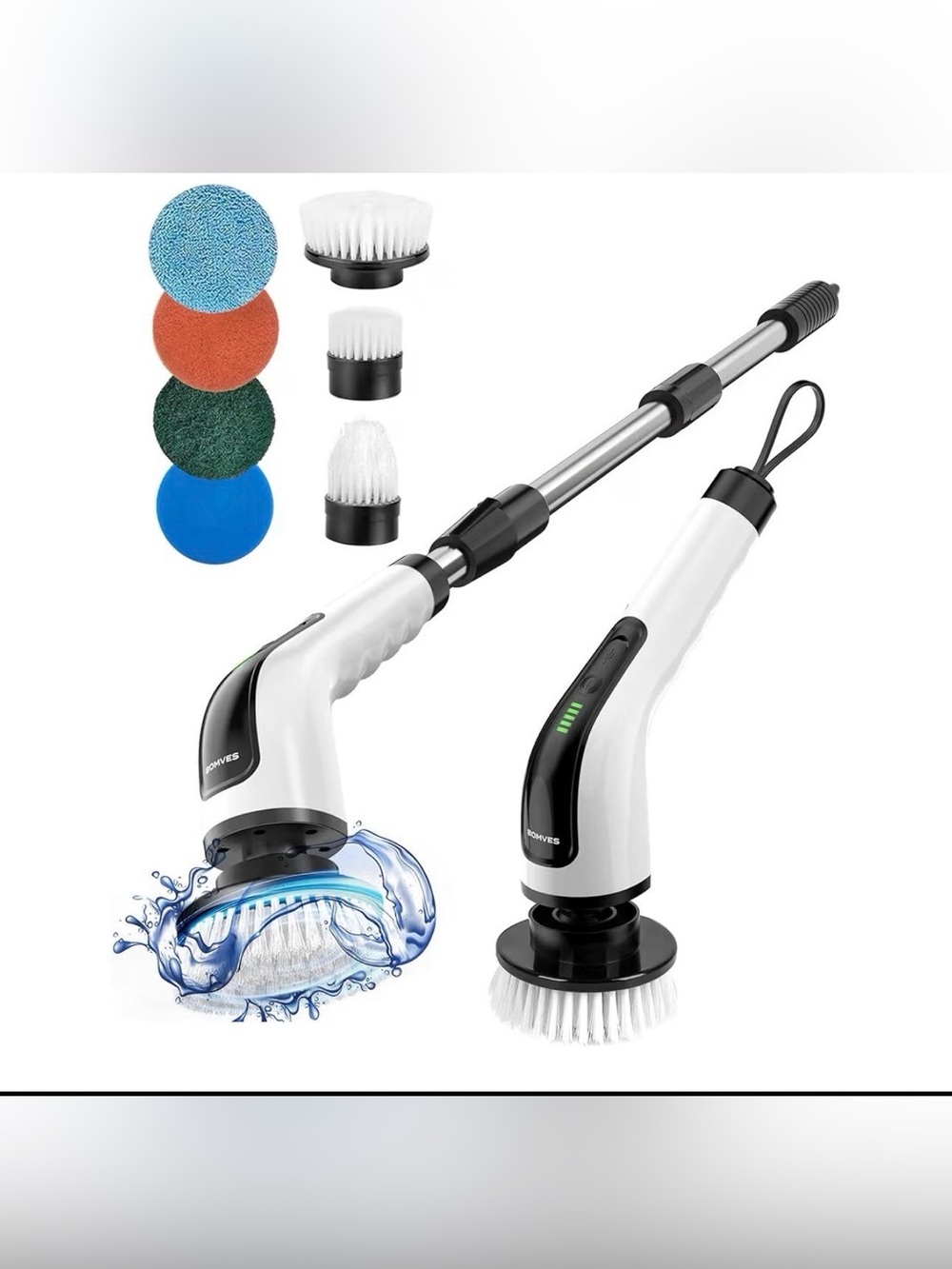 Electric Spin Scrubber, Power Shower Cleaning Brush with Long Handle
